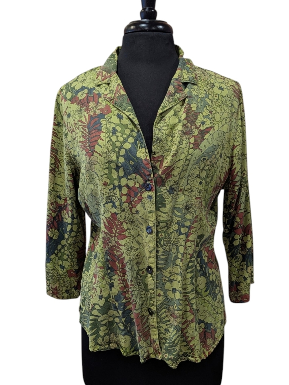 Click Cmc Color Me Cotton Luxe Lyocell Top Button Down Vacation Tropical Shirt